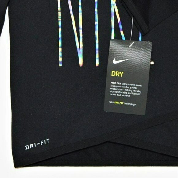 New! Newborn Girl Nike Dri-Fit Iridescent Logo Top - Picture 2 of 3